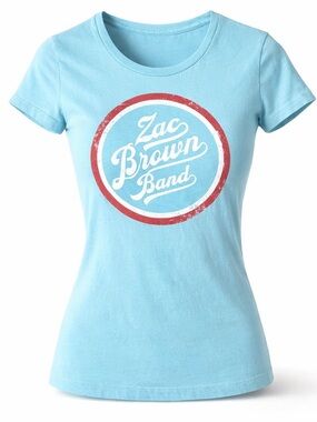 ZAC BROWN BAND Jekyll & Hyde Tour 2015 Junior Size small Light Blue T-Shirt